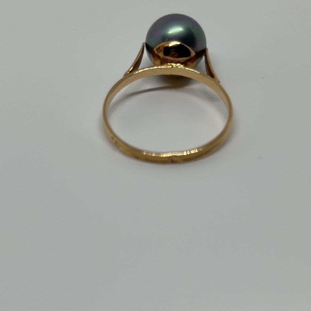 18k real solid god real pearl ring - Picture 7 of 8